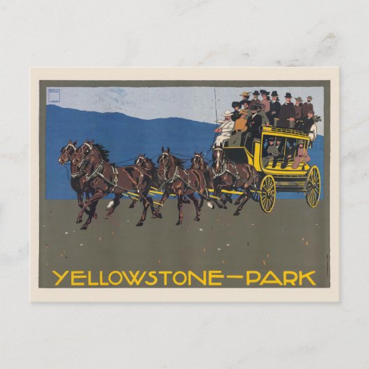 Yellowstone-Park USA Vintage Poster 1910 Briefkaart (Voorkant)