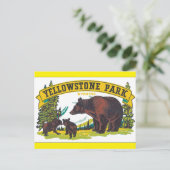 Yellowstone Park_Vintage Travel Poster Briefkaart (Staand voorkant)