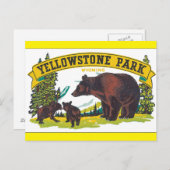 Yellowstone Park_Vintage Travel Poster Briefkaart (Voorkant / Achterkant)