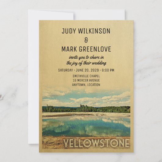 Yellowstone Park Weddenschap Kaart (Voorkant)