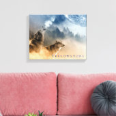 Yellowstone Park Wolven Canvas Art Afdruk (Insitu (Woonkamer))