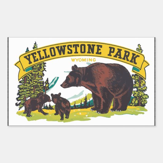 Yellowstone Park Wyoming, Rechthoekige Sticker (Voorkant)
