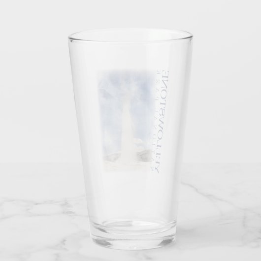 Yellowstone pint glas, oude trouwe tuimelaar glas (Achterkant)