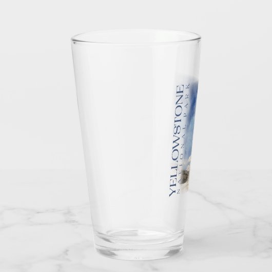 Yellowstone pint glas, oude trouwe tuimelaar glas (Rechts)