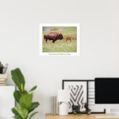 Yellowstone Poster met bizon en kalf (Thuiskantoor)