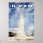 Yellowstone Poster, Old Faithful Geyser Print (Voorkant)