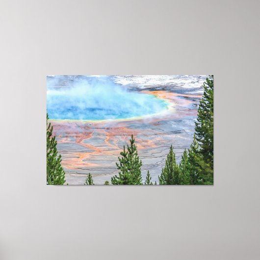 Yellowstone Prismatic Hot Spring Canvas Art Afdruk (Voorkant)