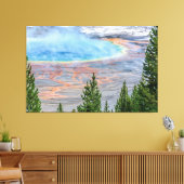 Yellowstone Prismatic Hot Spring Canvas Art Afdruk (Insitu (Woonkamer))