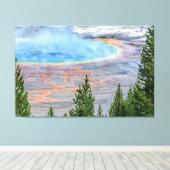 Yellowstone Prismatic Hot Spring Canvas Art Afdruk (Insitu (Houten vloer))