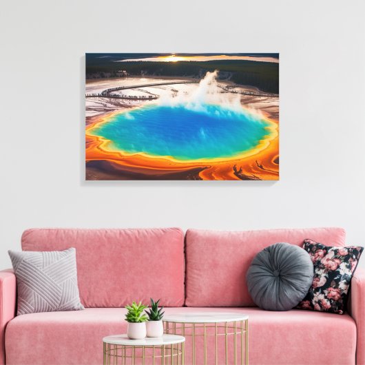 Yellowstone Prismatische Thermische Pot Canvas Kun (Insitu (Woonkamer))