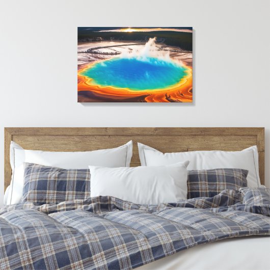 Yellowstone Prismatische Thermische Pot Canvas Kun (Insitu (Slaapkamer))