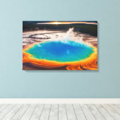 Yellowstone Prismatische Thermische Pot Canvas Kun Afdruk (Insitu (Houten vloer))