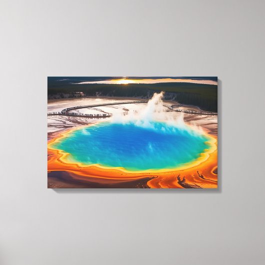Yellowstone Prismatische Thermische Pot Canvas Kun Afdruk (Voorkant)