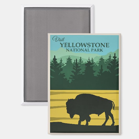 Yellowstone Reisposter Magneet (Voorkant / Achterkant)