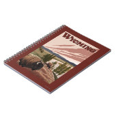 Yellowstone River Bison Vintage Travel Poster Notitieboek (Linkerzijde)