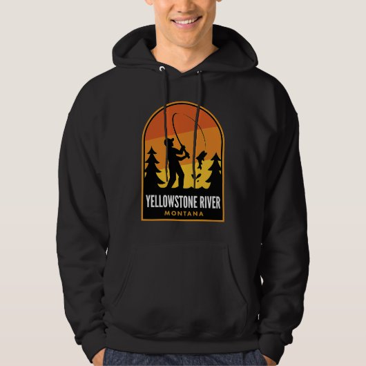 Yellowstone River Montana Fishing Hoodie (Voorkant)