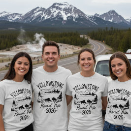 Yellowstone Roadtrip 2026 Familie Vakantie Shirt
