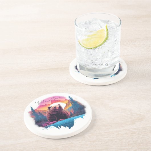 Yellowstone Sandstone Onderzetter Beer (Zijkant)