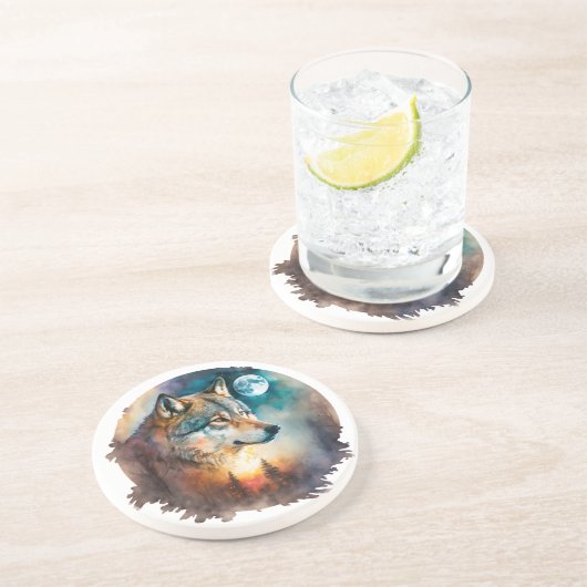 Yellowstone Sandstone Onderzetter Wolf (Zijkant)