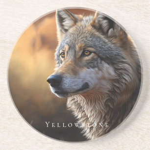 Yellowstone Sandstone Onderzetter Wolf