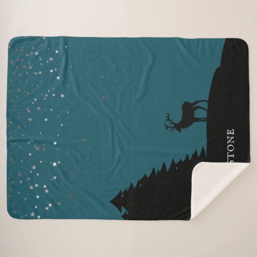 Yellowstone Sherpa Blanket Throw Elk en Stars (Voorkant (horizontaal))