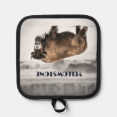 Yellowstone Snowy Bison Souvenir Gift Pannenlap (Voorkant)