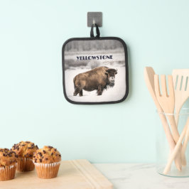 Yellowstone Snowy Bison Souvenir Gift Pannenlap