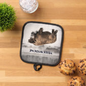 Yellowstone Snowy Bison Souvenir Gift Pannenlap (Top down)