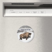 Yellowstone Snowy Buffalo Souvenir Magnet (Insitu (Vaatwasser))