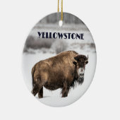Yellowstone Snowy Buffalo Souvenir Ornament (Rechts)