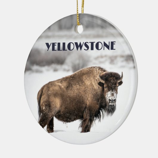 Yellowstone Snowy Buffalo Souvenir Ornament (Links)