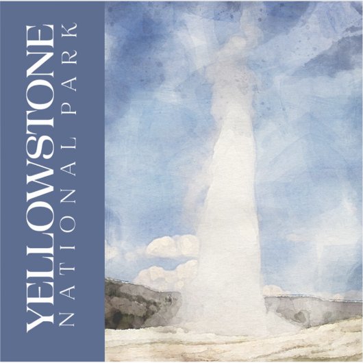 Yellowstone Sticker, Nationaal Park Decal Sticker (Voorkant)