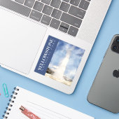 Yellowstone Sticker, Nationaal Park Decal Sticker (Laptop met iPhone)
