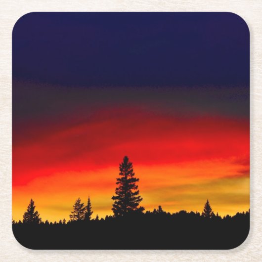 Yellowstone Sunset Kartonnen Onderzetters (Voorkant)