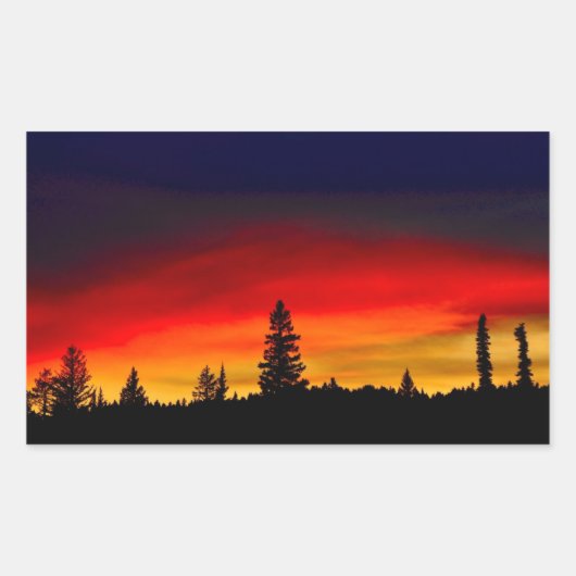 Yellowstone Sunset Rechthoekige Sticker (Voorkant)