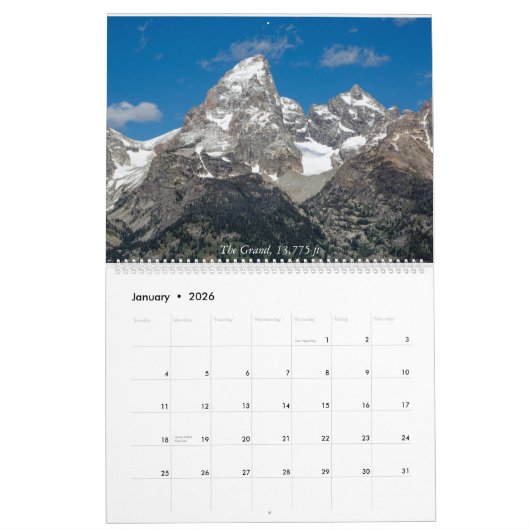Yellowstone, The Grand Tetons en Idaho Kalender (Jan 2026)