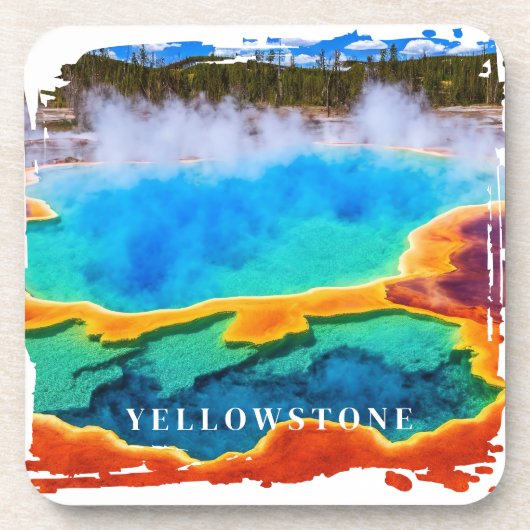 Yellowstone Thermal Hot Spring Beverage Coaster Bier Onderzetter (Voorkant)