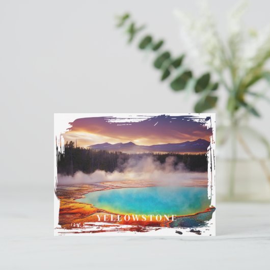Yellowstone Thermal Hot Spring Briefkaart (Staand voorkant)