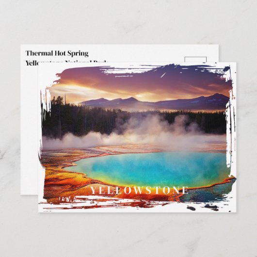 Yellowstone Thermal Hot Spring Briefkaart (Voorkant / Achterkant)