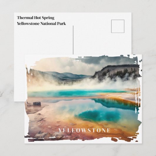 Yellowstone Thermal Hot Spring Briefkaart (Voorkant / Achterkant)