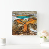 Yellowstone Thermal Pool Vierkante Klok (Huis)