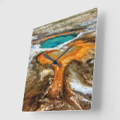 Yellowstone Thermal Pool Vierkante Klok (Hoek)