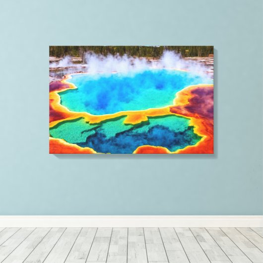 Yellowstone thermische hete pot canvas kunst (Insitu (Houten vloer))