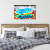 Yellowstone thermische hete pot canvas kunst (Insitu (Slaapkamer))