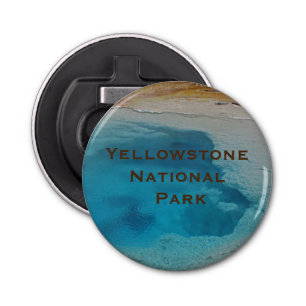 Yellowstone Unique Blue Pool Photo National Park Button Flesopener
