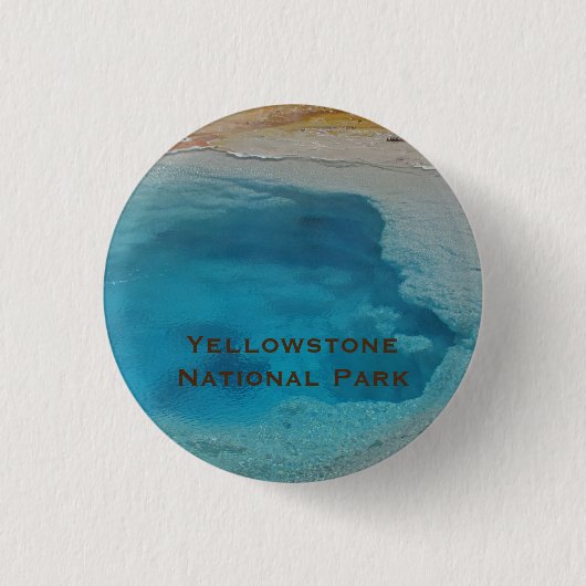 Yellowstone Unique Blue Pool Photo National Park Ronde Button 3,2 Cm (Voorkant)