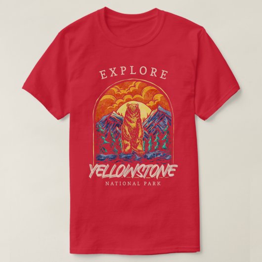 Yellowstone US Nationaal Park Rugzak Camping H T-shirt (Design voorkant)