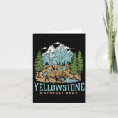 Yellowstone Us Nationaal Park Wolf Bison Beer Vint Kaart (Voorkant)