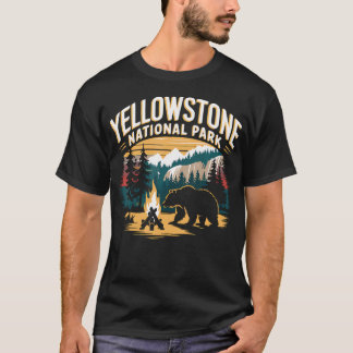 Yellowstone Us Nationaal Park Wolf Bizon Beer T-shirt