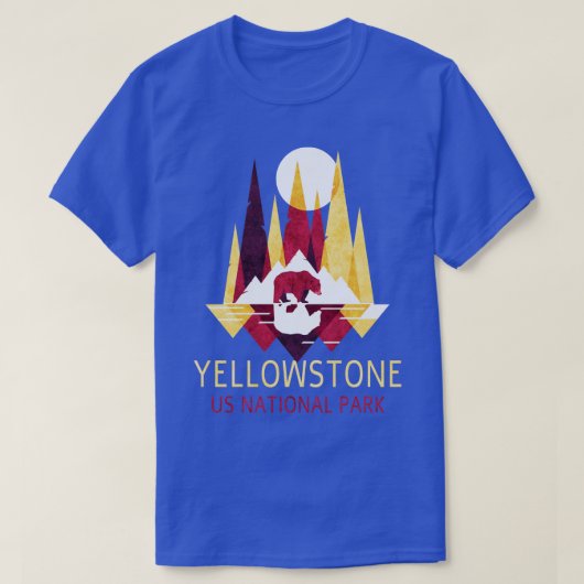 Yellowstone US National Park Backpacken Klimmen T-shirt (Design voorkant)